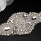 2.25" x 7.25" Silver Rhinestone Iron On Pearl Applique 5 Bridal Appliques
